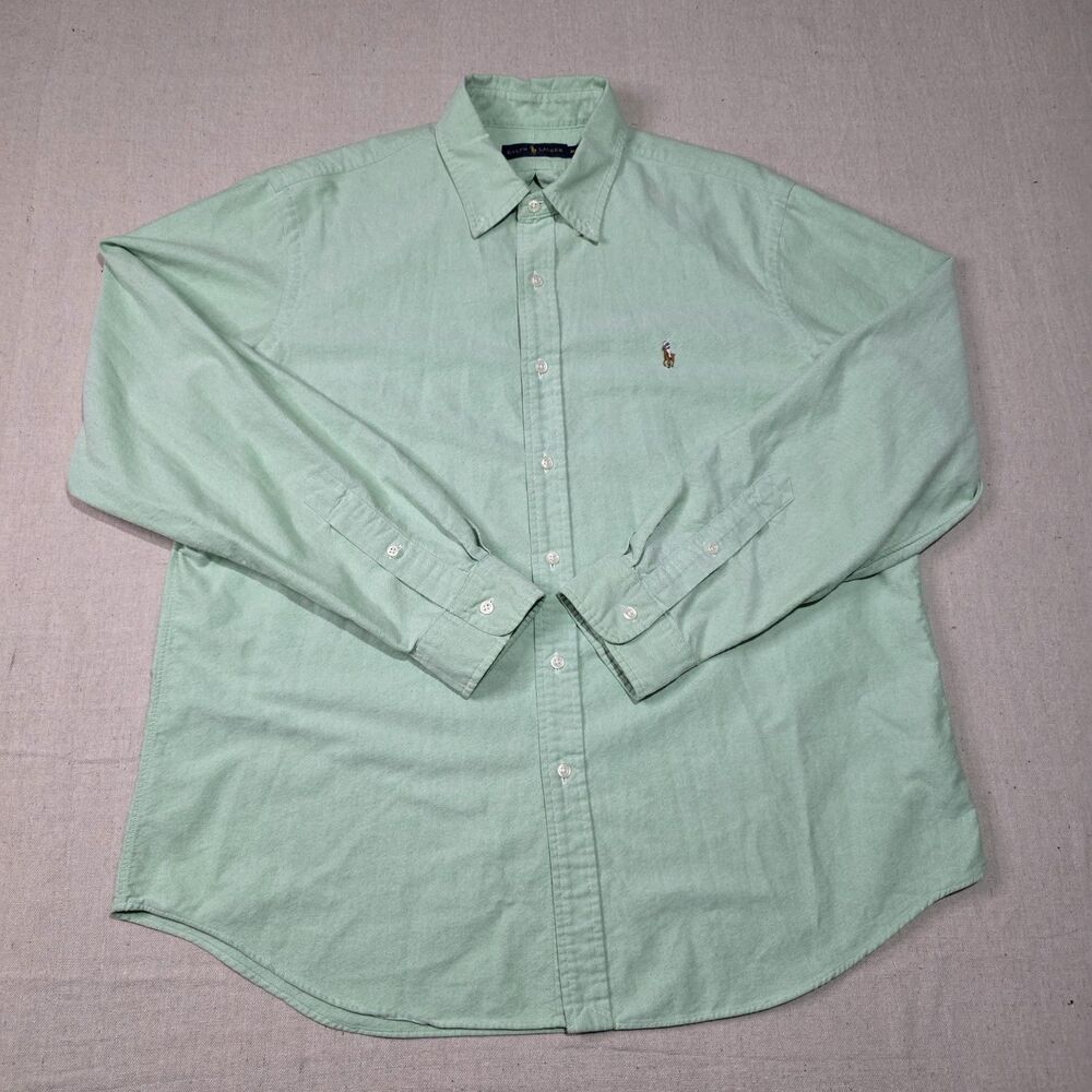 Ralph Lauren Knit Oxford Button-Down Shirt Light Green Men's Size Extra Large XL